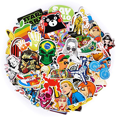 SuprCool Waterproof Vinyl Stickers (100PCS Non-Random) For Laptop Pad Mac Bicycle Car Bumper Motorcycle Cellphone Skateboard Luggage Travel Case (Model-B 100pcs for teens)