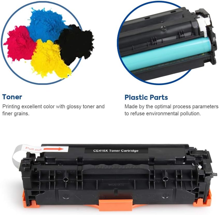 SMARTOMI 305X CE410X Toner Cartridges Remanufactured for HP 305X CE410X 305A CE411A CE412A CE413A for HP LaserJet Pro 400 color M451dn M451nw M451dw MFP M475dw M475dn M375nw M351a (4-Pack) - Image 3