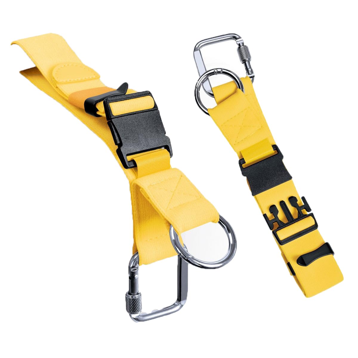 Photo 1 of UOZL Luggage Straps Jacket Gripper with Square Carabiners & Ring Hooks Adjustable Baggage Suitcase Straps Belts Bag Travel Accessorie,Yellow