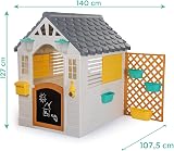 Dolu Garden Playhouse with Fence White Grey 127 x 140 x 107.5 cm view 3