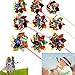Dazzling Toys Spin Wheel Decor – 12 Wind Spinners for Yard & Garden, Mini Whirly Spinning Windmills, Rainbow Color Spinner Toy for Kids, Colorful Pinwheels for Outside Christmas Party Decorations
