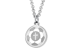 PENDANT SPORTS Athletes Necklace With Inspiring Bible Quote – Choose Your Quote, Silver Cross Necklace for Boys & Girls That Love Sports – Makes a Unique, Inspiring Gift for All Young Athletes. Baseball, Basketball, Football, Hockey and Soccer Available.