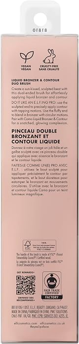 e.l.f. Camo Liquid Bronzer & Contour Duo Brush Dual-Ended Face Makeup Brush view 5
