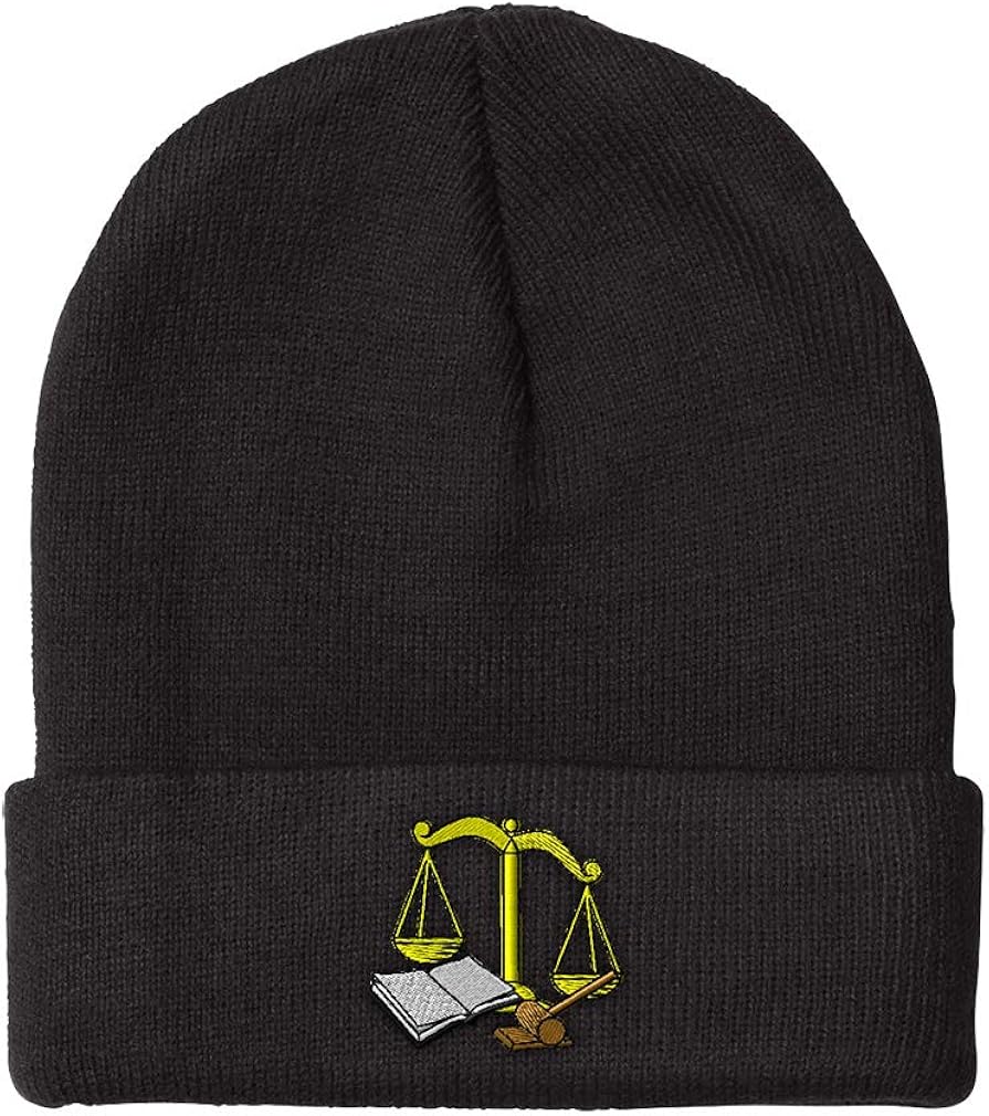 Beanies for Men Judicial Equipment Embroidery Lawyer Winter