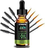 ETRONG Organic Castor Oil 60ml 5 in 1 with 5 Brushes for Brows Lashes Nails