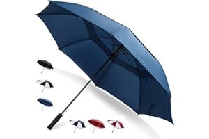 Third Floor Umbrellas 62/68 Inch Automatic Open Golf Umbrella - Extra Large Vented Windproof Waterproof Sturdy Double Canopy