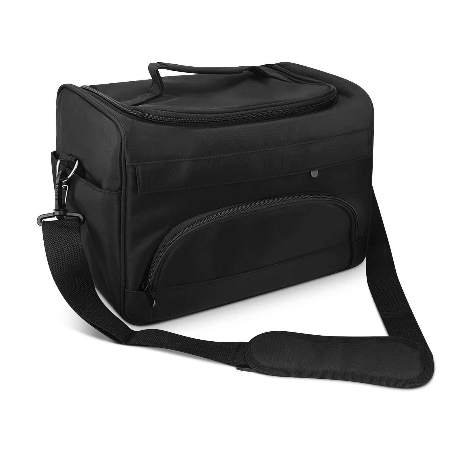 Professional Hairdressing Carrying Bag, Large Capacity Hair Equipment Hairdressing Carrying Bag with Adjustable Shoulder Strap, Portable Travel Bag with Multiple Layers to Organise Salon Tools Black