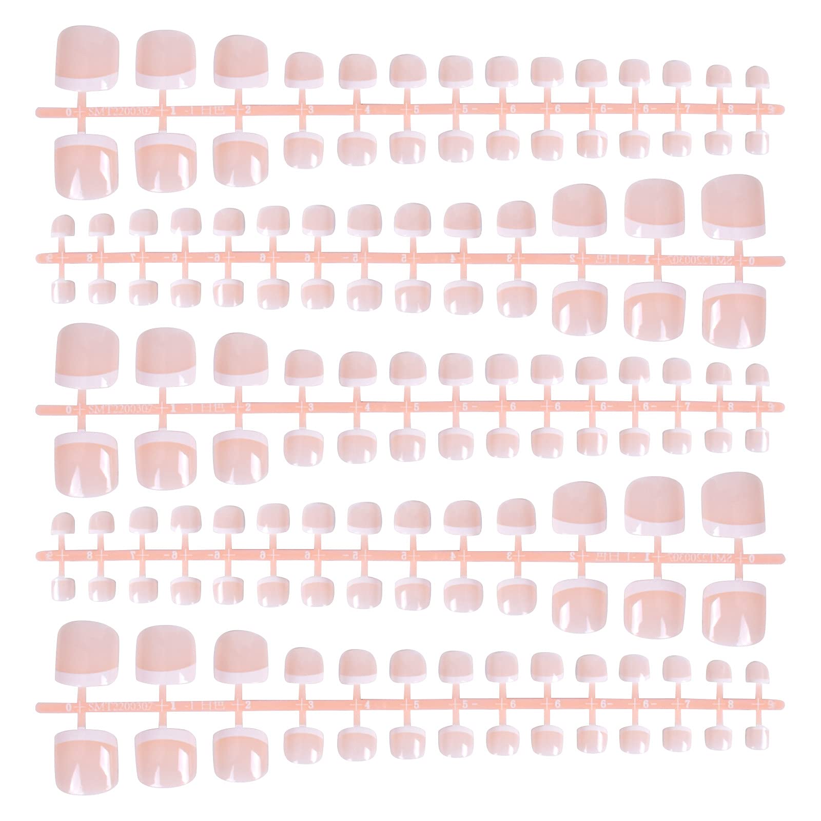 140pcs False Toenails, French Fake Toe Nails Tips, Artificial Toenail Full Cover DIY Manicure Art Tips for Women Girls Salon Home Use, 14 Sizes (A)