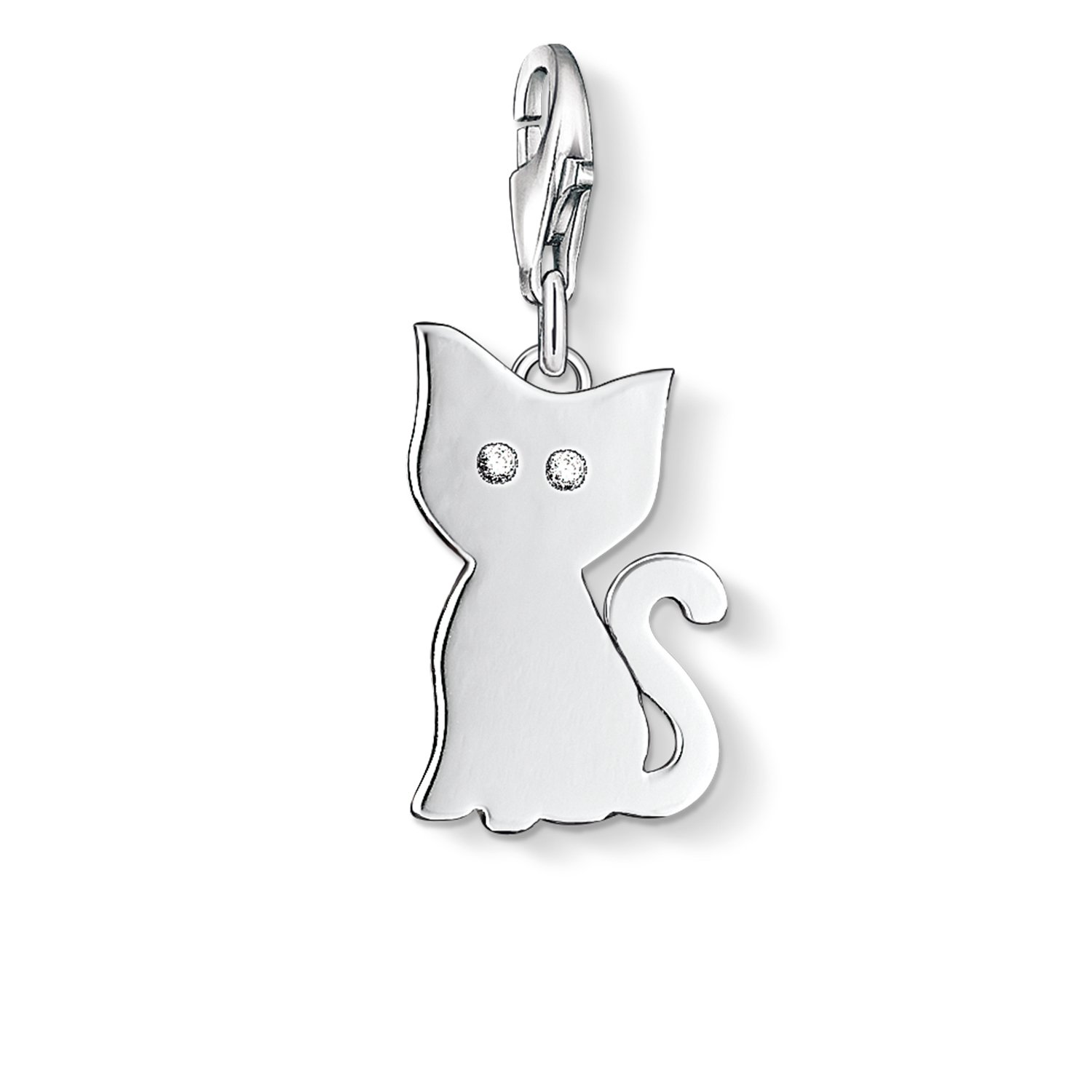 Thomas Sabo 1014-051-14 Silver Charm Cat Pendant with White Zirconia