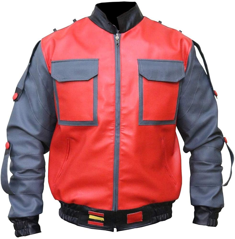 Back to The Future 2 Jacket Marty McFly Leather Jacket XXS3XL