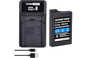 PowerTrust PSP2000 Battery 3.6V 2400mAh PSP-2000 Battery + LED USB Charger for Sony PSP 2000 PSP 3000 PSP2000 PSP3000 PlaySta