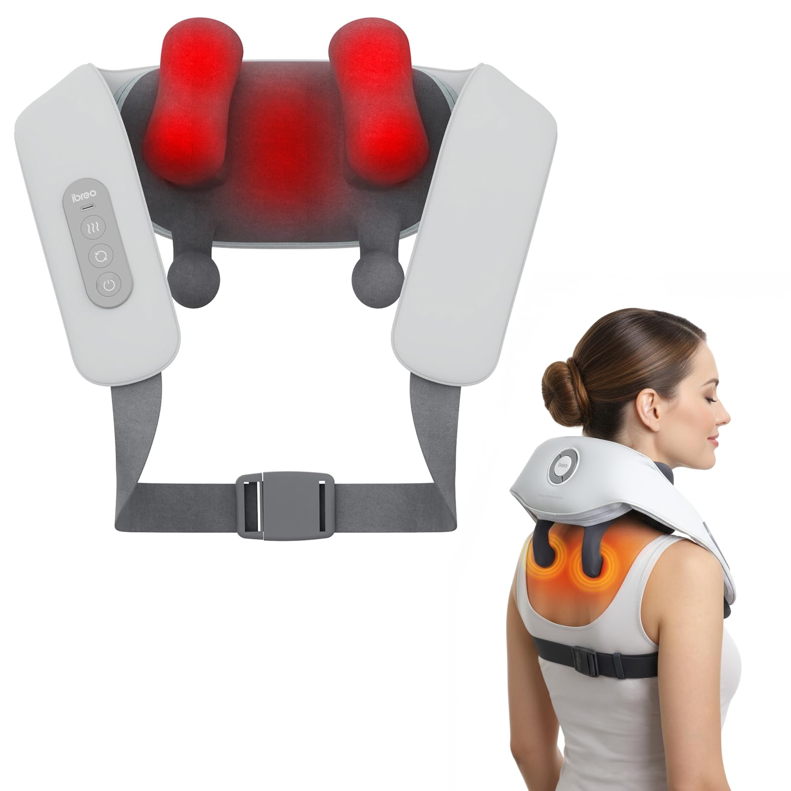 Photo 1 of Shiatsu Neck and Back Massagers with Heat, 150 Mins Uses, 4 Modes & Adjustable Massage Head, Electric 3D Deep Tissue Kneading for Shoulder, Leg, Muscle Soreness, Pain Relief, Relaxation for Women, Men