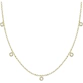 FUNEIA Dainty Silver Gold Necklaces for Women Trendy Non Tarnish 14K Gold Plated Cubic Zirconia Necklace Layered Cute Butterf