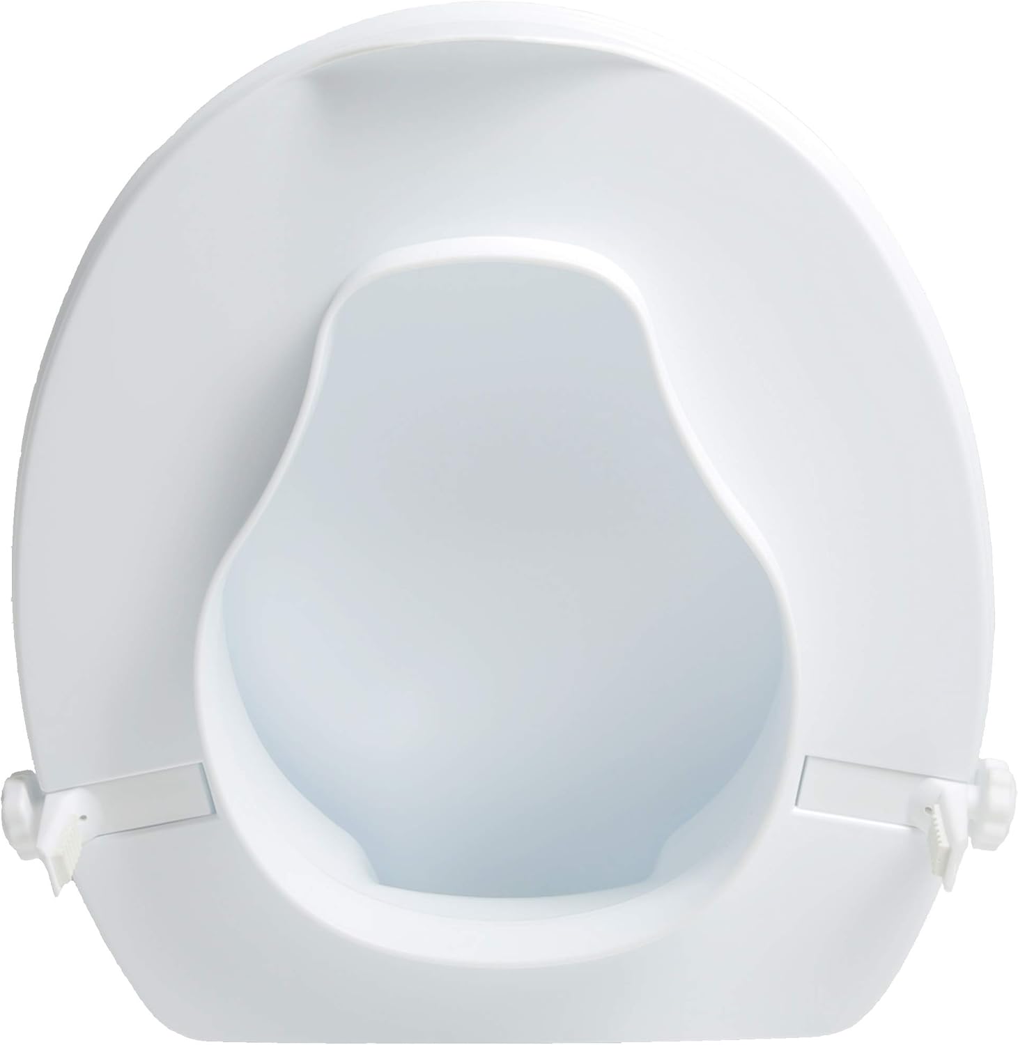 PCP 2-Inch Raised Standard Toilet Seat, Increase Height Over Commode, Low Profile Elevated, Includes Lid, Tightening Stability Safety Clamps: Health & Personal Care