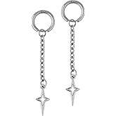 Sacina Gothic Punk Spike Star Hoop Earrings, Goth Emo Grunge Y2k Earrings, Goth Jewelry, Christmas Jewelry Gift For Women