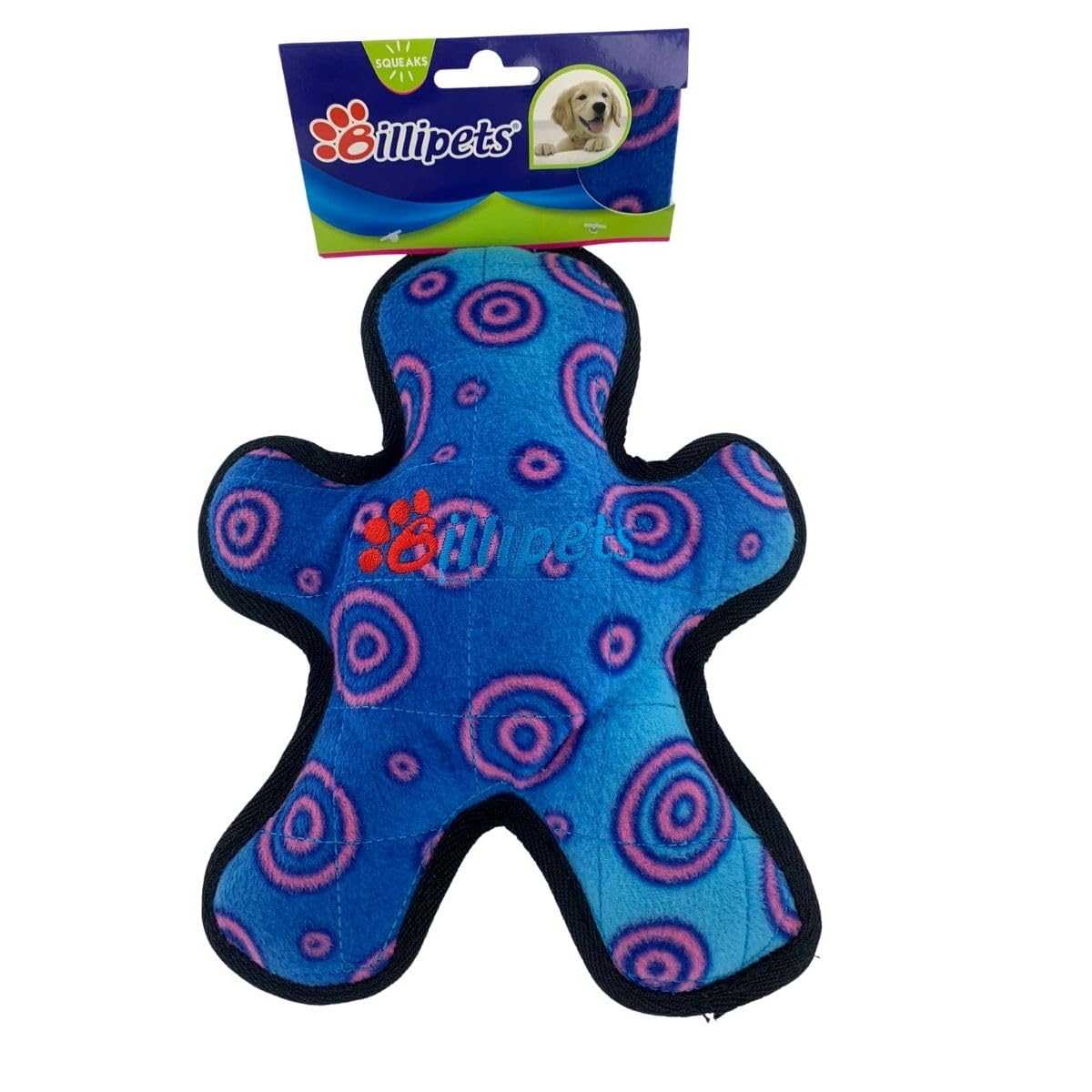 Billipets 26cm Two layers tough cloth durable! Squeaker for extra fun! It is a great toy for tugging and tossing fun Interactive game of tug and fetch! (Blue)