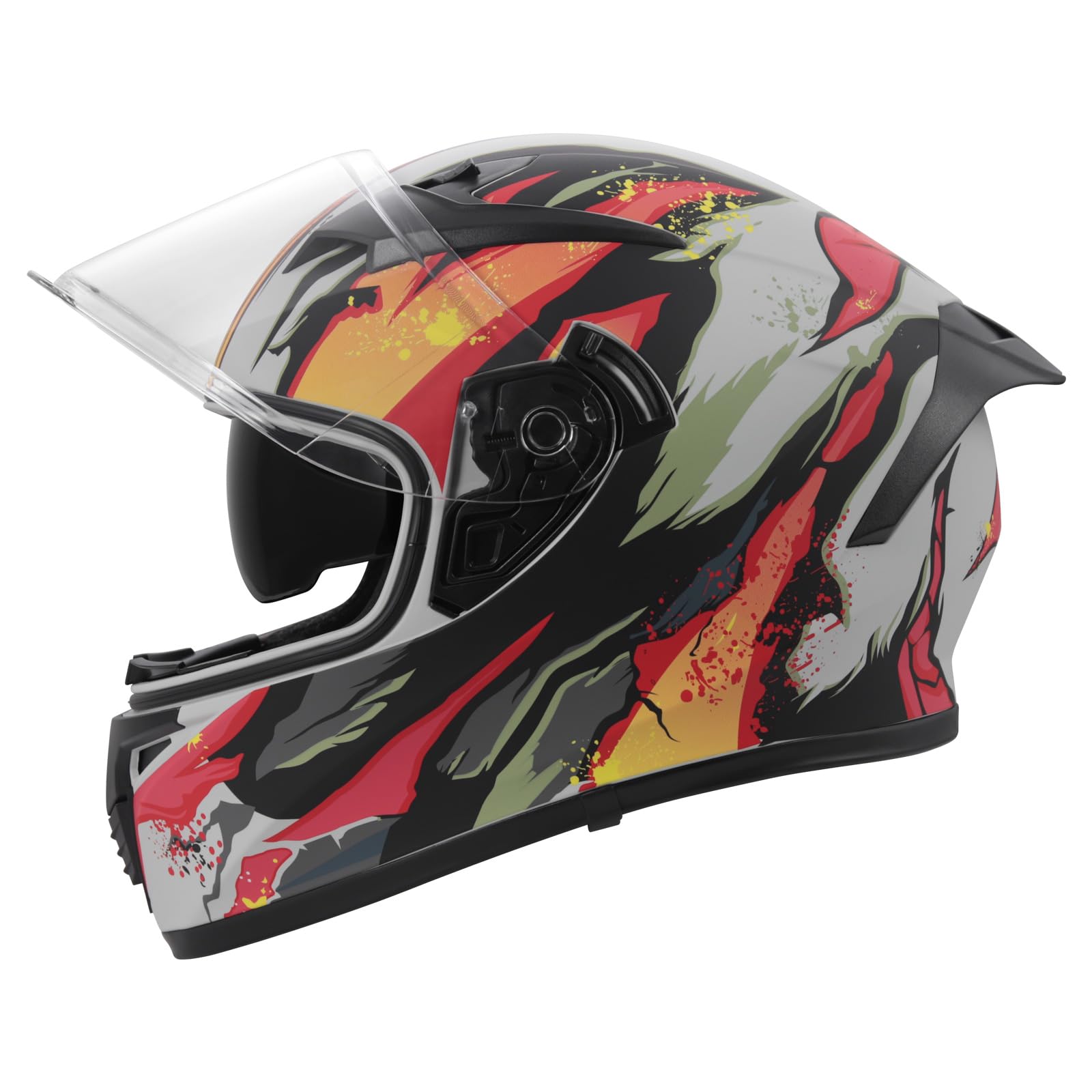 Photo 1 of Full Face Motorcycle Helmet DOT Certified – Lightweight ABS Shell, Street Bike Model with Sunshield & Clear Visor, Ventilation System, Removable Liner for Men & Women(Blaze Orange, Small)