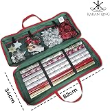 KARAN KING Christmas Wrapping Paper Storage Bag with Compartments 82x34x13 cm view 2