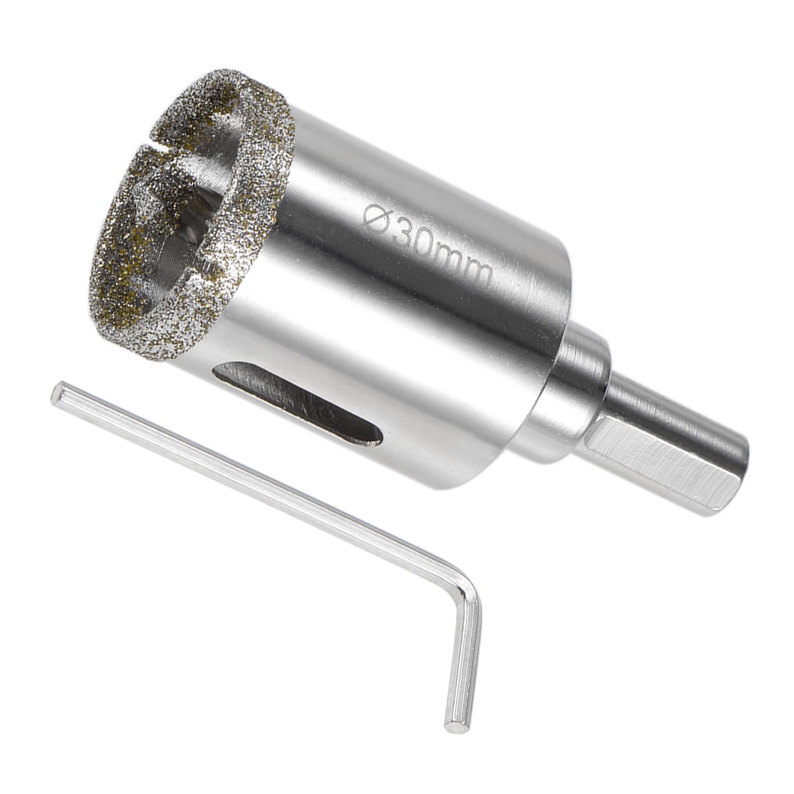 CoCud Diamond Hole Saws Drill Bits, 30mm / 1-3/16" Drilling Diameter, White Zinc Plated with Center Guide Drill Bit - (Applications: for Glass Ceramic Tiles Marble Stone)