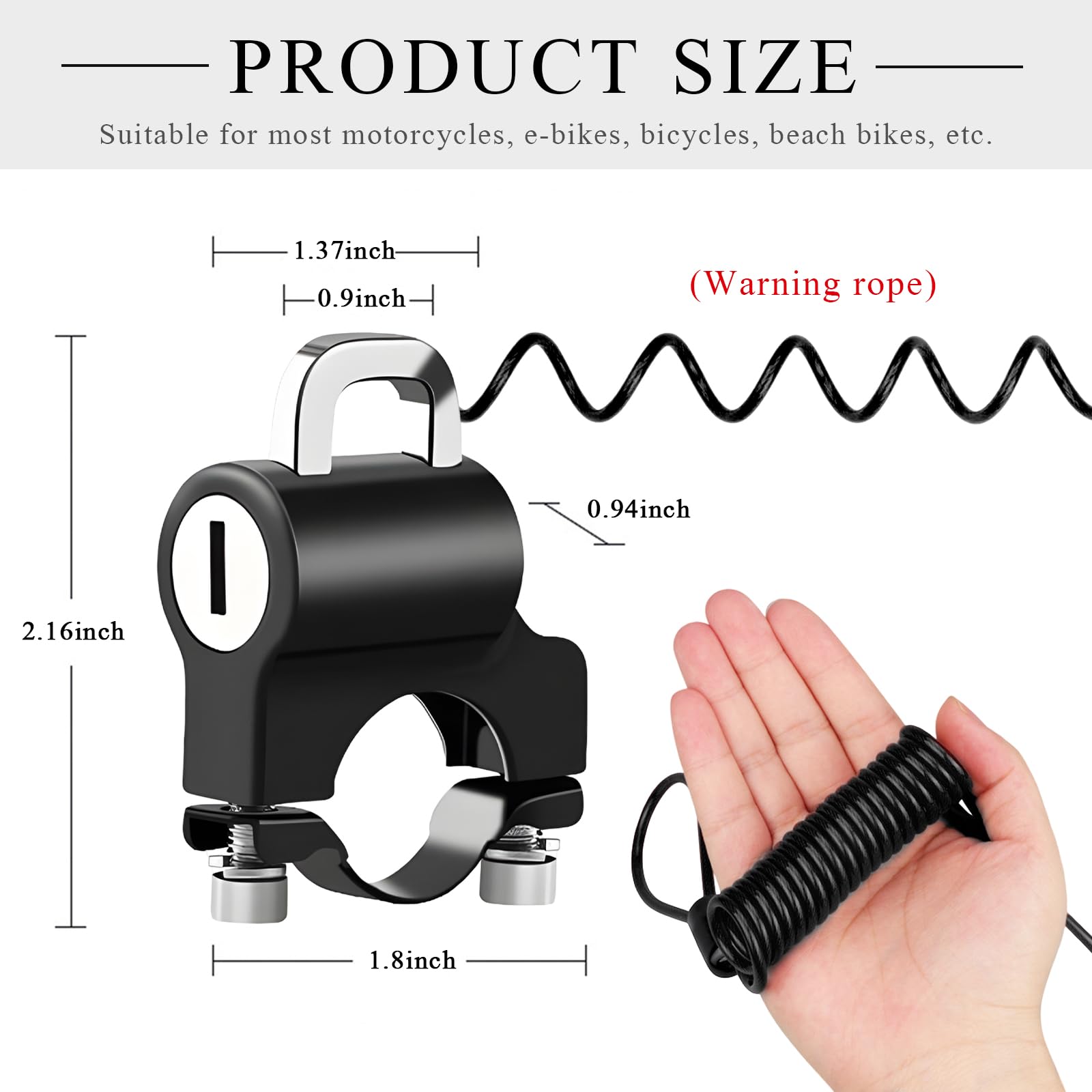 Motorcycle Helmet Lock Anti-Theft, Metal Helmet Safety Lock with 2 Keys, Tamper-Proof Helmet Security Lock Fit for Motorbike Scooter Street Bike, Motorcycle Accessories (Black)
