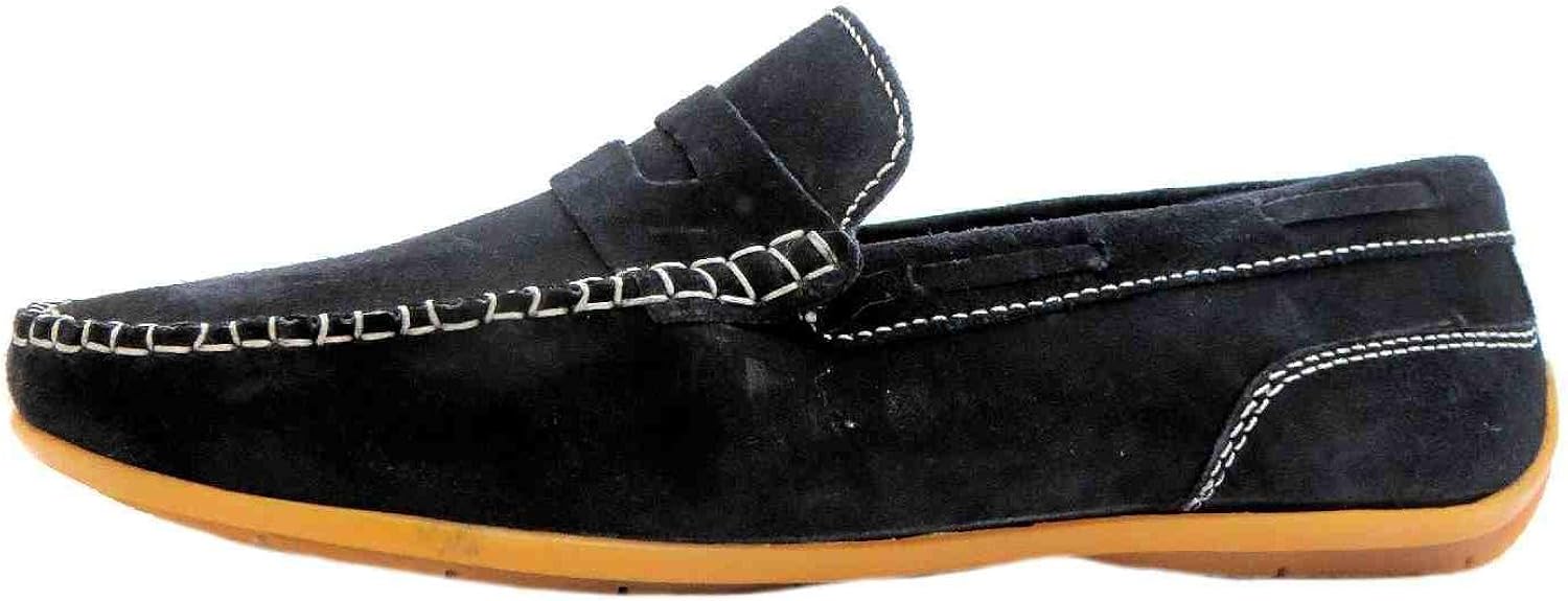 Luca Mancini Size 11 Men�s 5316 Suede Loafers Blue Amazon