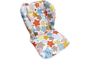 KOCPUDU High Chair Pad, Baby/highchair/seat Cushion/breathable Seat Pad，comfortable and Soft, Suitable for The High Chair and Stroller in The Picture(colored Stars Pattern)