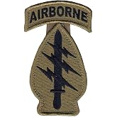Special Forces New OCP Patch and Airborne Tab Sewn Together W/Hook Fastener (EA)