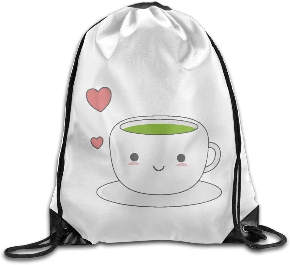 guolinadeou Funny Matcha Tea Print Drawstring Backpack Rucksack Shoulder Bags Gym Bag Sport Bag