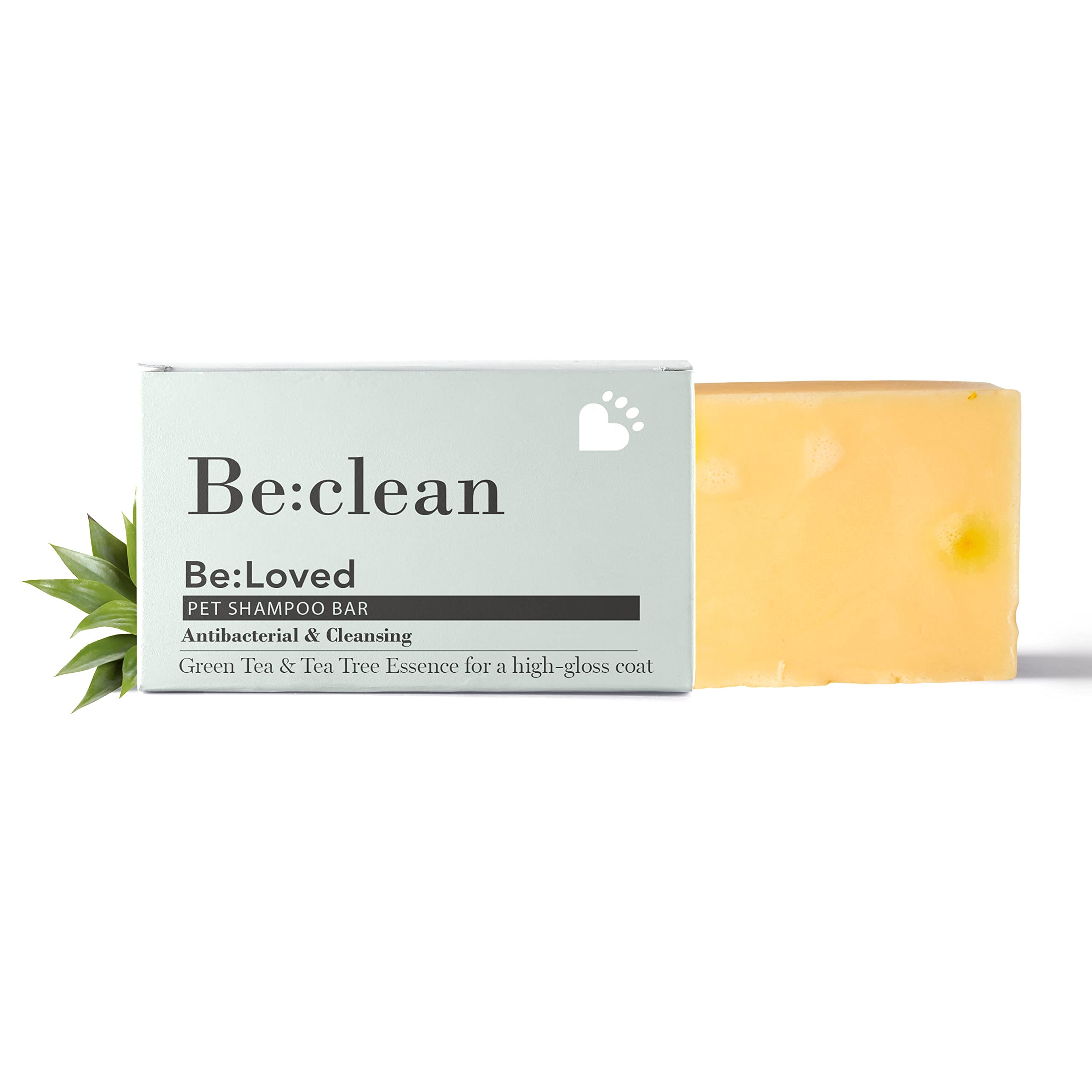 Be:Loved - Be:Clean Deep Cleaning Natural Dog Shampoo Bar - Aloe Vera, Tea Tree & Green Tea Formula - Handmade Botanical Pet Wash for Glossy, Fresh Coats