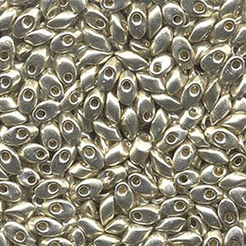 Galvanised Silver 100 Grams 4x7mm Miyuki Long Magatama Glass Fringe Beads