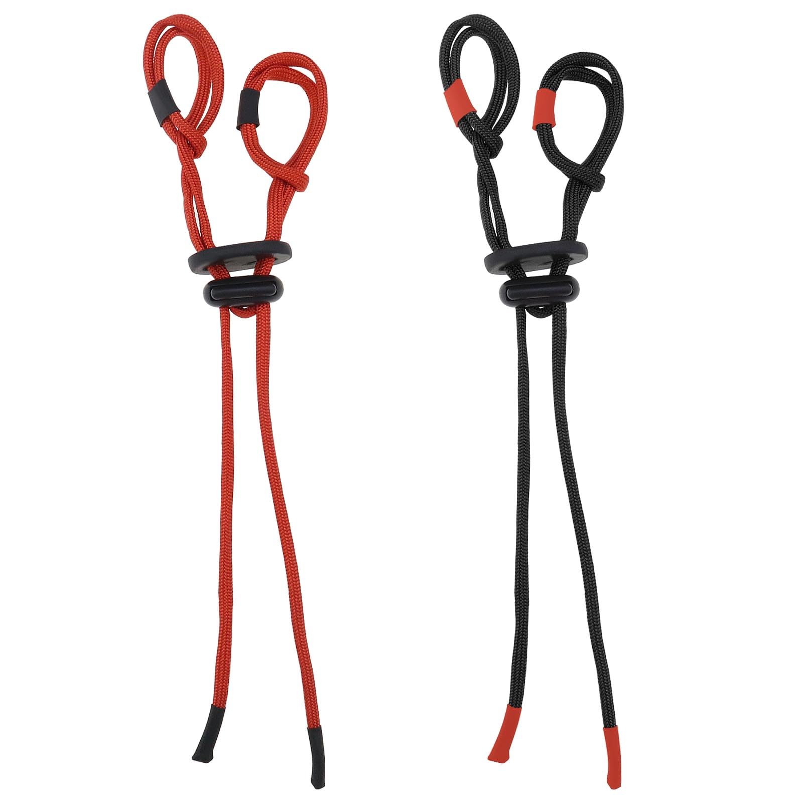 ECSiNG 2PCS Archery Finger Sling Adjustable Recurve Bow Fingersling Archery Bow Rope for Recurve Bow Replacement Accessories Red & Black