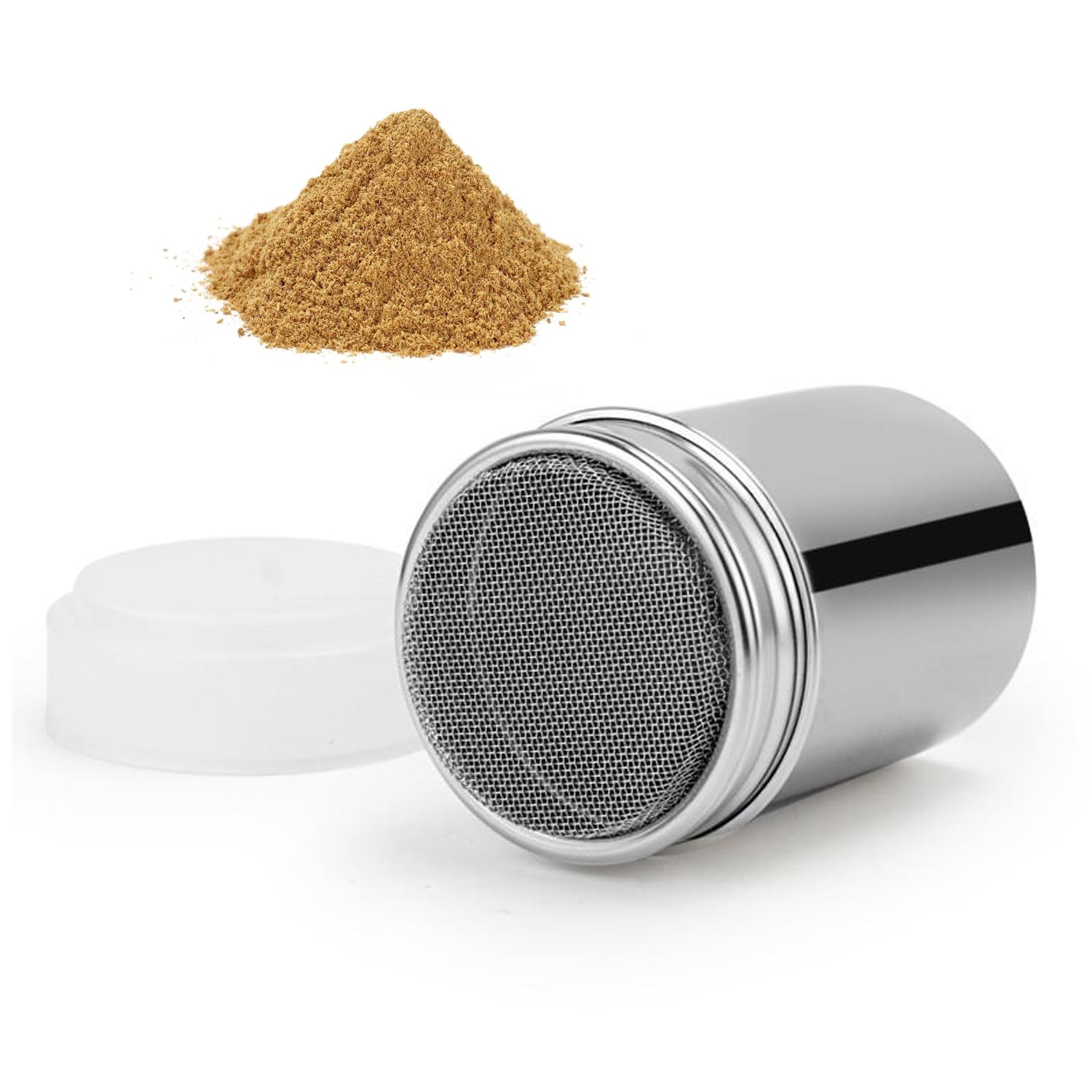 1 Piece of Flour Sieve, Sugar Powder Shaker, Stainless Steel Sugar Jar, Small Powder Shaker, Chocolate Powder Spreading, Flour Shaker, Seasoning Bottle, Cocoa Powder Shaker