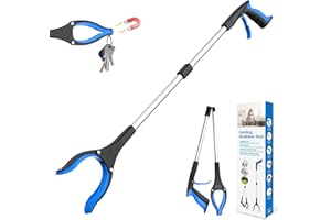 AgeSage 32" Grabber Reacher Tool, Foldable Reacher Grabber Pickup Tool with 360° Rotating Jaw & Magnet, Lightweight Grabbers for Seniors, Extra Long Trash Picker Upper Grabber Heavy Duty, Blue