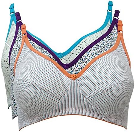 Body Tonic Printed Non Padded Assorted Colour Ladies Bra Pack Of 6 - Choose Size