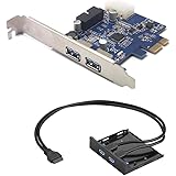 Sienoc Pci-e USB 3.0 Chipset 2 Ports 20-pin Connector Control Card Adapter +3.5 Floppy Internal Front Panel