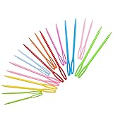 Hekisn Large-Eye Plastic Sewing Needles, 20 Pieces