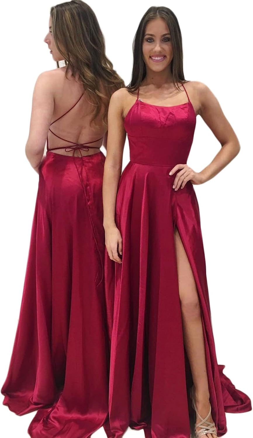red halter prom dress