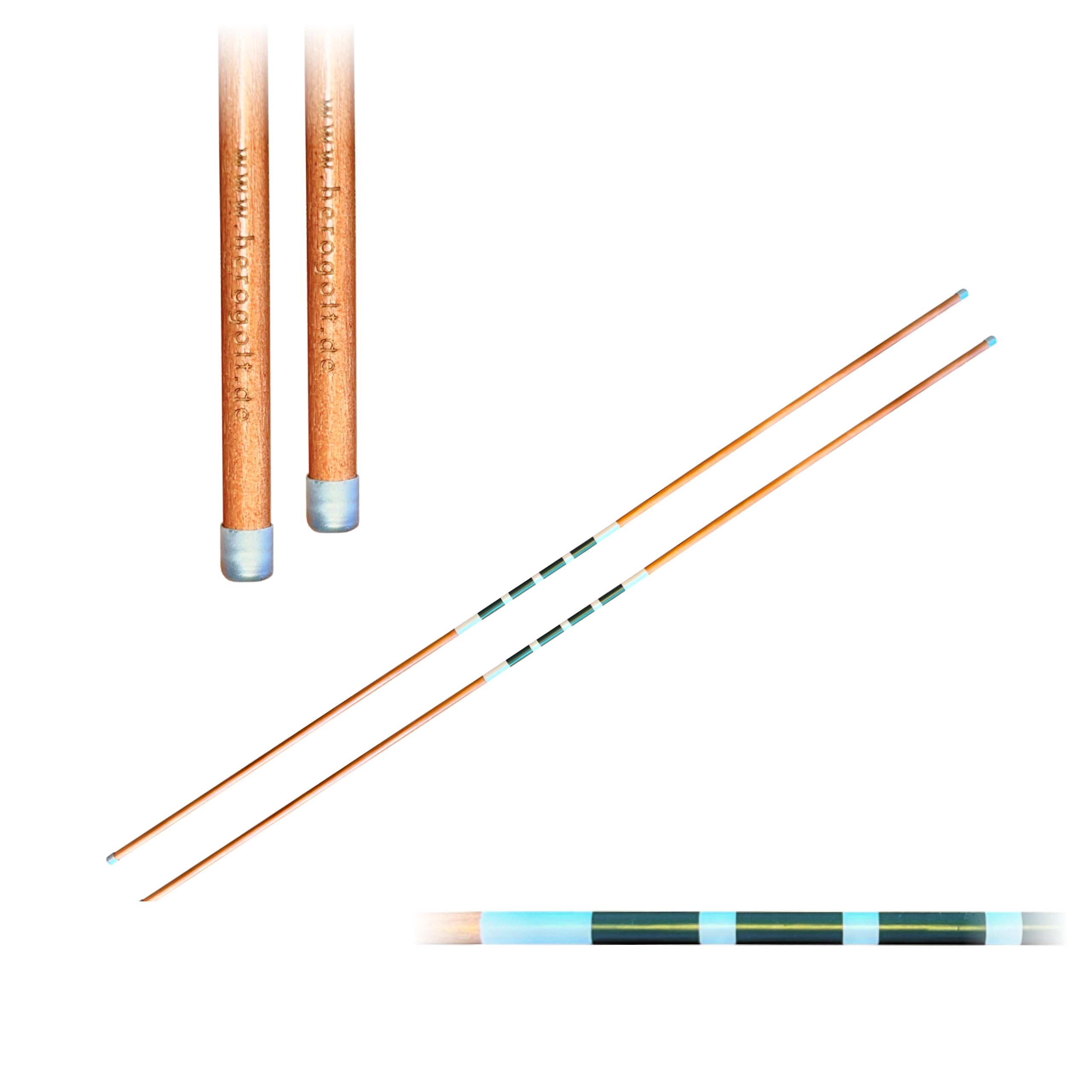 HEROGOLF Hero Alignment Stick Wooden - The Modern Alignment Stick for Training in Golf (Standard, Green/White)