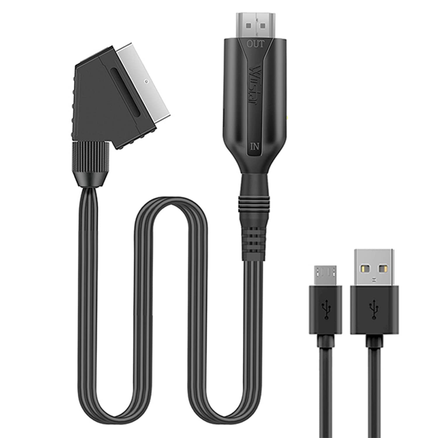 Aolirot Scart to HDMI Converter, 1080P@60HZ SCART to HDMI Converter Video Adapter Scaler for HD TV DVD Xbox PS3 BLU-Ray