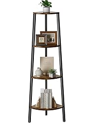 Pipishell 4 Tier Corner Shelf, Corner Bookshelf