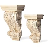 2pcs Wood Corbels Corbel Bracket Suitable for Countertops Shelves Fireplace Mantel Doorway (Classic Models, Large Size)