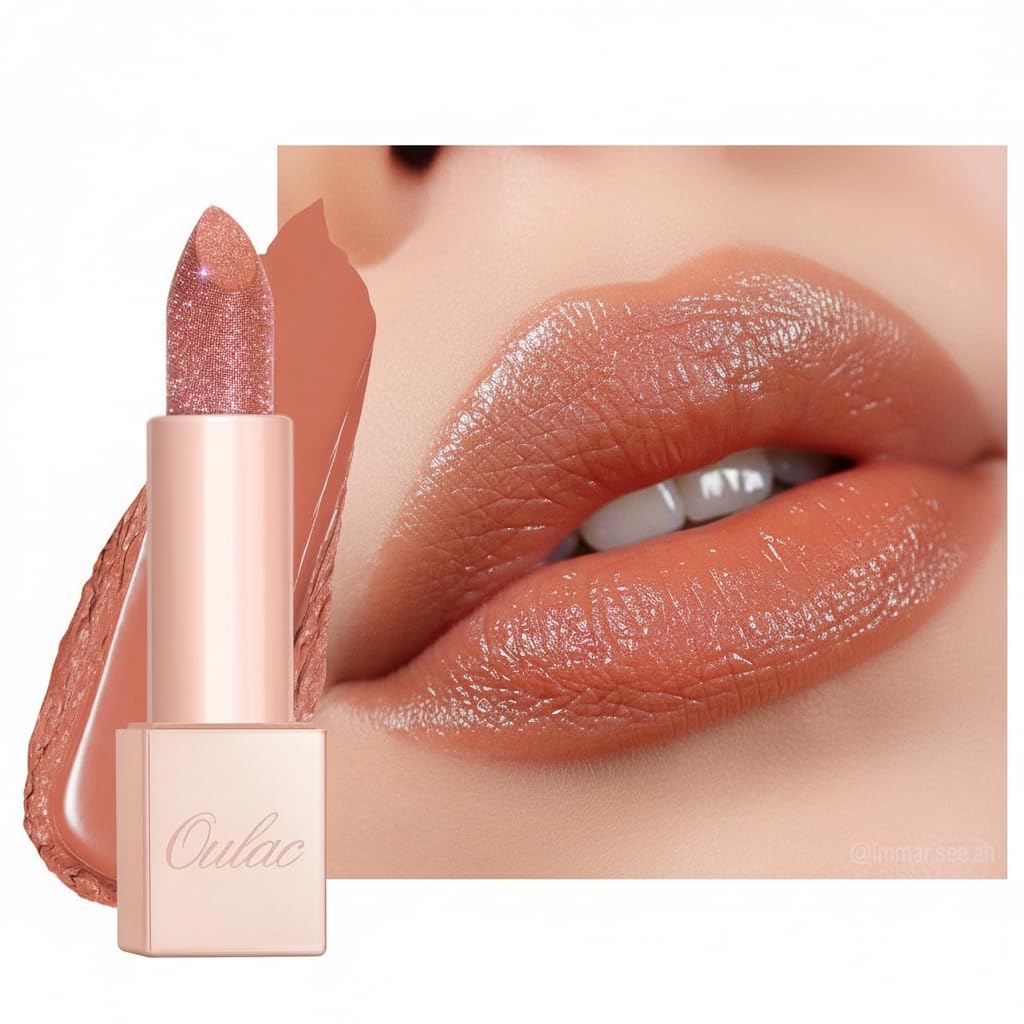 Oulac Infinity Moisture Lipstick - Coral Lip Blam for Extremely Dry, Cracked Lips, Diamond Shimmer & High Shine, Long-Lasting Hydration Lips, Vegan & Clean Beauty Formula Lip Gloss (PG11) La Vita — image 1