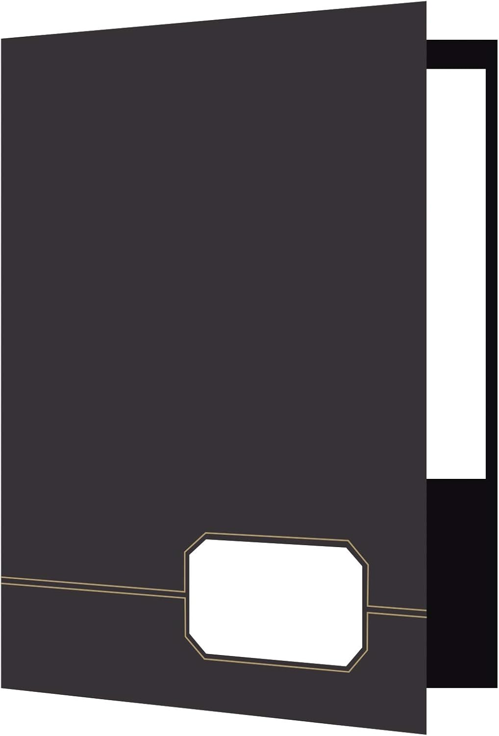 Oxford Monogram Executive Twin Pocket Folders, Letter Size, Black with Gold Foil Trim, 4 Pack (04161EE) : Project Folders : Office Products