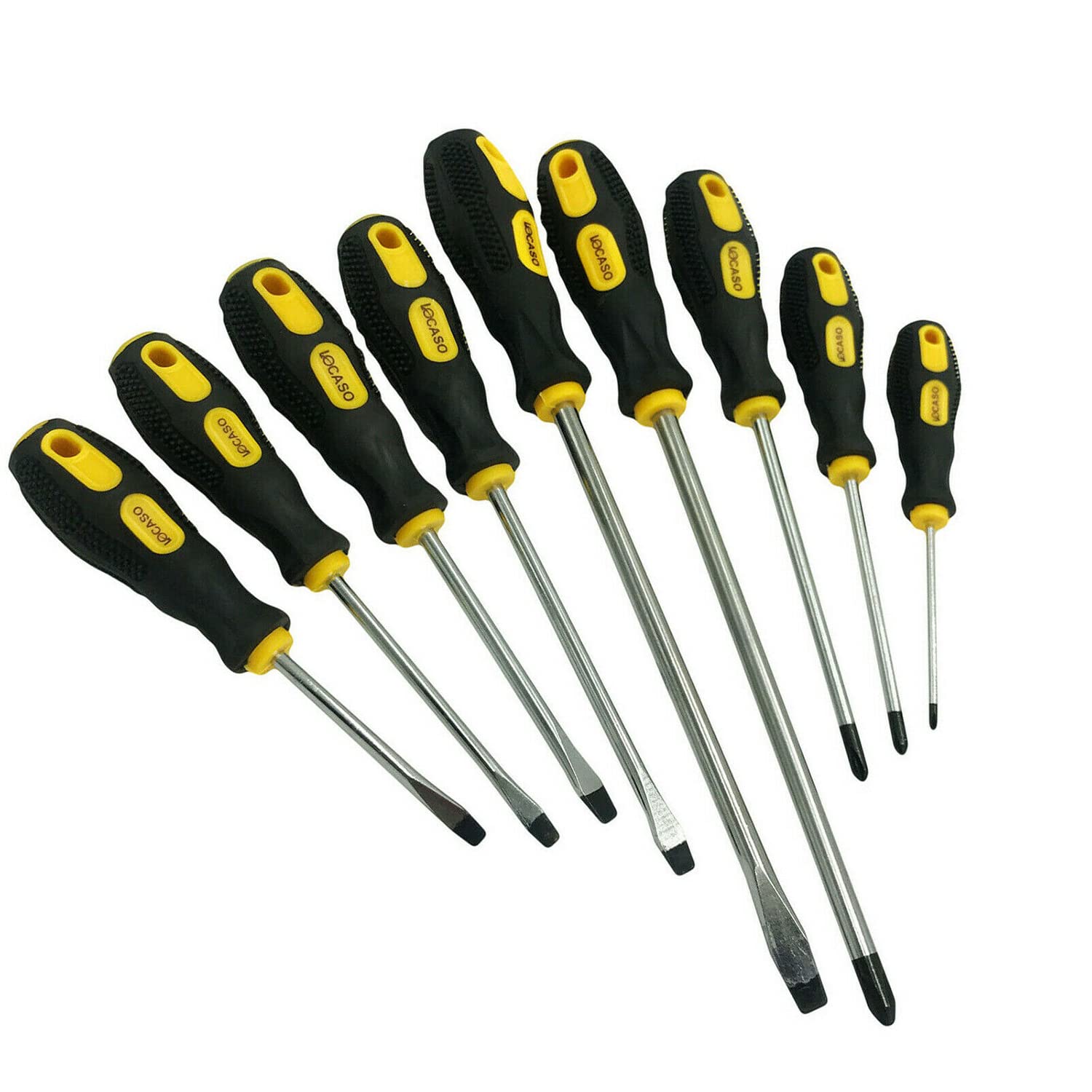 SAFEKOM| 9 PCs Magnetic Screwdriver Tool Set, Comfortable Non-Skid Handle, Electronics Disassembly Repair Tool Set, Heavy Duty Hand Tool Kit for Repairing, Crafting, Magnetic Precision Screwdrivers