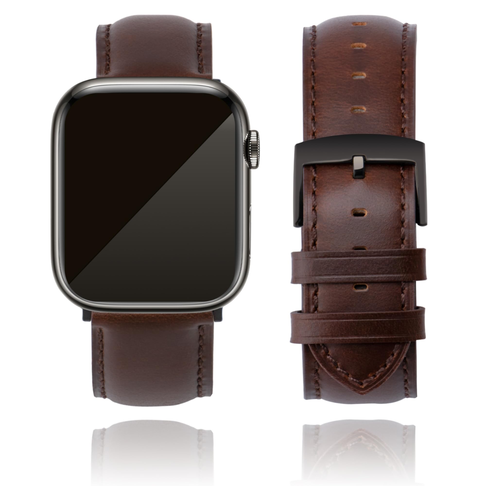 CORROPELLE Leather Watch Straps Compatible with Apple Watch 49mm 46mm 45mm 44mm 42mm, Top Grain Genuine Leather Straps Replacement Band for iWatch Series 11 10 9 8 7 6 5 4 3 2 1 SE3/2/1 Ultra3/2/1