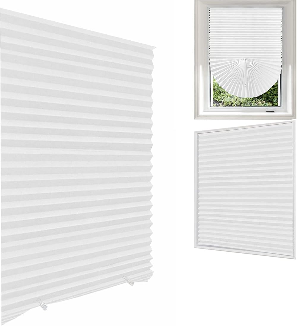 Maritown Temporary No Drill Blinds 60x150cm White 2 Clips