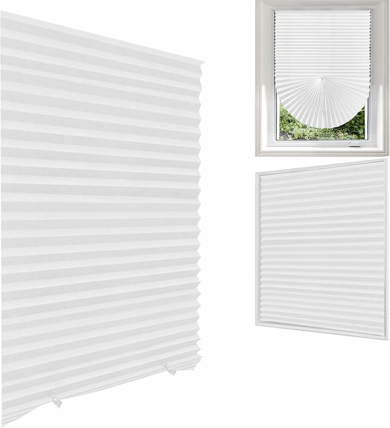 Maritown Temporary No Drill Blinds 60x150cm White 2 Clips