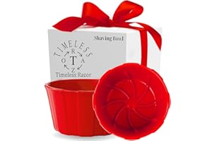 TIMELESS RAZOR Red Shaving Bowl w/Ridges - Mixes Mens Shaving Cream & Shaving Soap - Durable & Holds Heat Longer - Whip a Quick, Rich & Thick Lather - USA Made