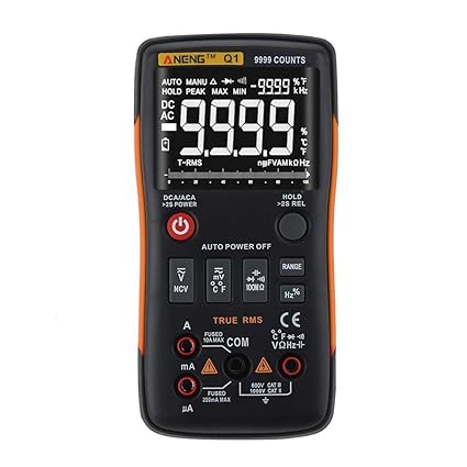 Everpert ANENG Q1 True-RMS Digital Multimeter Button 9999 Counts with Analog Bar