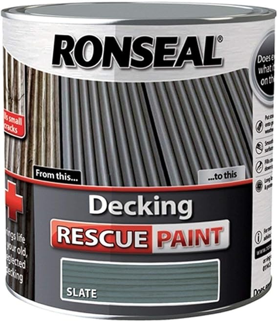 Ronseal RSLDRPS5L 5 Litre Decking Rescue Paint Slate Amazon.co.uk